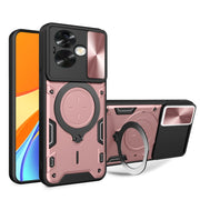 For OPPO A79 5G Global CD Texture Sliding Camshield Magnetic Holder Phone Case(Pink)