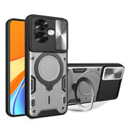 For OPPO A79 5G Global CD Texture Sliding Camshield Magnetic Holder Phone Case(Silver)
