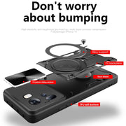 For OPPO Reno11 5G Global CD Texture Sliding Camshield Magnetic Holder Phone Case(Red)