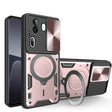 For OPPO Reno11 Pro 5G Global CD Texture Sliding Camshield Magnetic Holder Phone Case(Pink) - Reno11 Pro Cases by PMC TechLife | Online Shopping South Africa | PMC TechLife | Buy Now Pay Later Mobicred