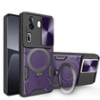 For OPPO Reno11 Pro 5G Global CD Texture Sliding Camshield Magnetic Holder Phone Case(Purple) - Reno11 Pro Cases by PMC TechLife | Online Shopping South Africa | PMC TechLife | Buy Now Pay Later Mobicred