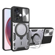For OPPO Reno11 F 5G Global CD Texture Sliding Camshield Magnetic Holder Phone Case(Silver) - Reno11 F Cases by PMC TechLife | Online Shopping South Africa | PMC TechLife | Buy Now Pay Later Mobicred