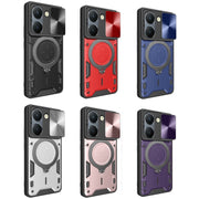 For vivo Y36 4G / 5G CD Texture Sliding Camshield Magnetic Holder Phone Case(Pink)