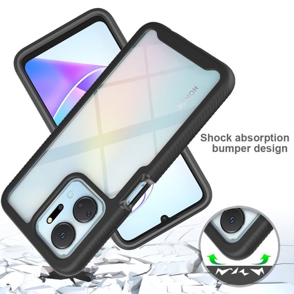 For Honor X8a Starry Sky Full Body Hybrid Shockproof Phone Case with PET Film(Royal Blue)