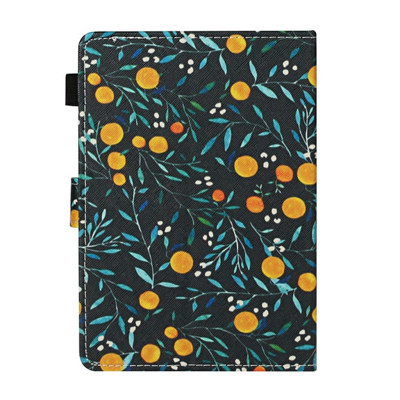 For 10 inch Universal Tablet PC Flower Pattern Horizontal Flip Leather Case with Card Slots & Holder(Yellow Fruit)