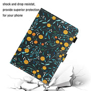 For 10 inch Universal Tablet PC Flower Pattern Horizontal Flip Leather Case with Card Slots & Holder(Yellow Fruit)