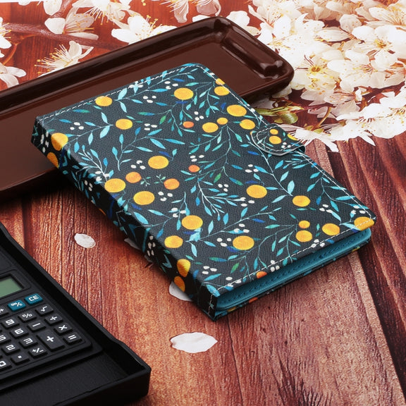 For 10 inch Universal Tablet PC Flower Pattern Horizontal Flip Leather Case with Card Slots & Holder(Yellow Fruit)