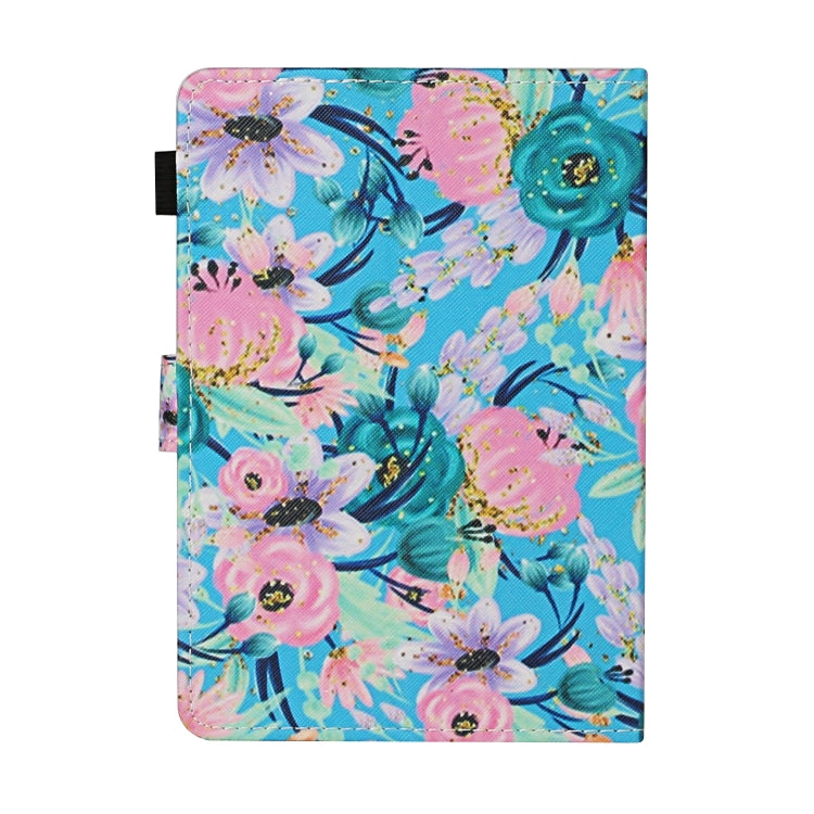 For 10 inch Universal Tablet PC Flower Pattern Horizontal Flip Leather Case with Card Slots & Holder(Pink Flower)