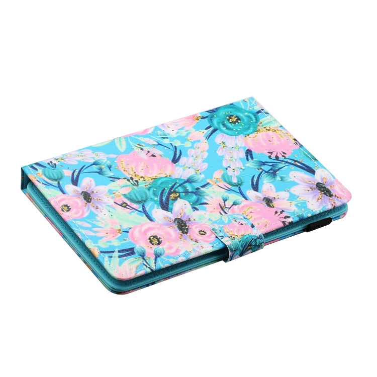 For 10 inch Universal Tablet PC Flower Pattern Horizontal Flip Leather Case with Card Slots & Holder(Pink Flower)