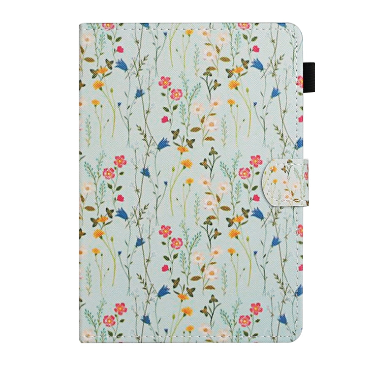 For 10 inch Universal Tablet PC Flower Pattern Horizontal Flip Leather Case with Card Slots & Holder(Small Floral)