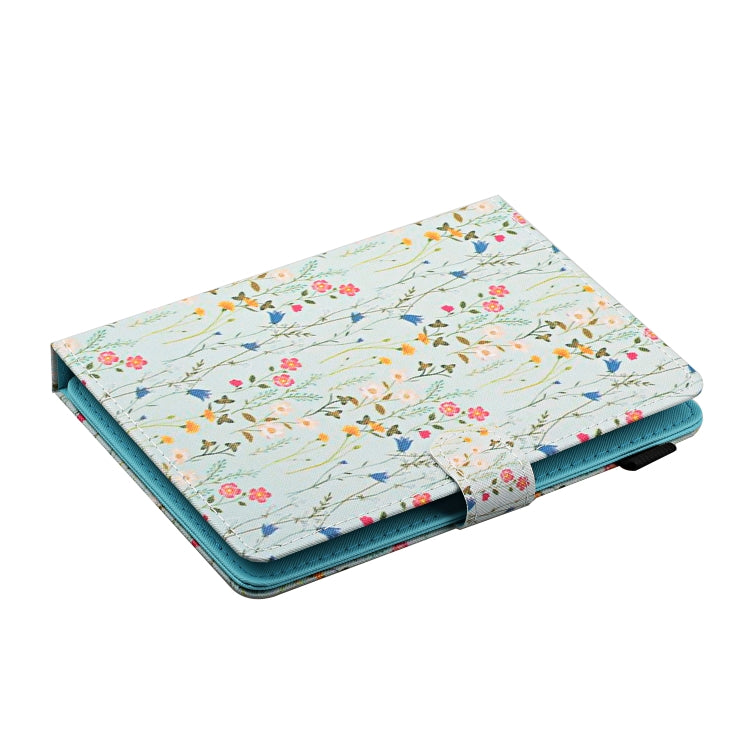 For 10 inch Universal Tablet PC Flower Pattern Horizontal Flip Leather Case with Card Slots & Holder(Small Floral)