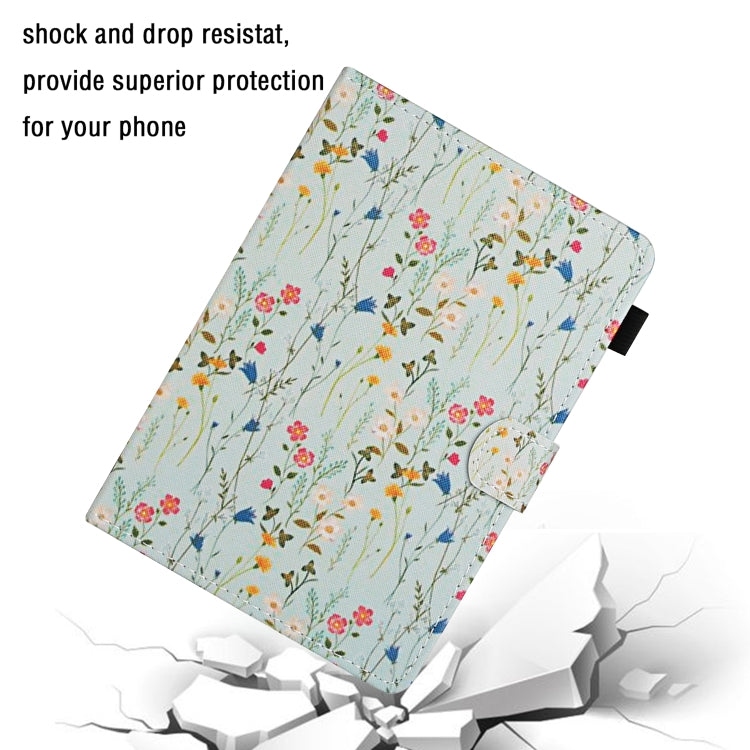 For 10 inch Universal Tablet PC Flower Pattern Horizontal Flip Leather Case with Card Slots & Holder(Small Floral)