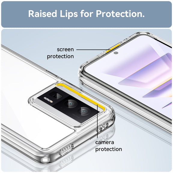 For Xiaomi Poco F5 Pro Colorful Series Acrylic Hybrid TPU Phone Case(Transparent)