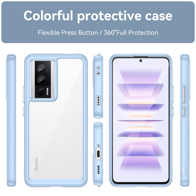 For Xiaomi Poco F5 Pro Colorful Series Acrylic Hybrid TPU Phone Case(Blue)