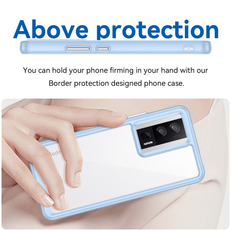 For Xiaomi Poco F5 Pro Colorful Series Acrylic Hybrid TPU Phone Case(Blue)