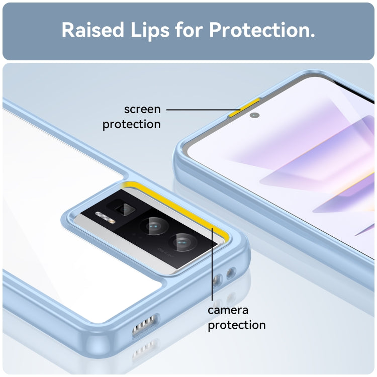For Xiaomi Poco F5 Pro Colorful Series Acrylic Hybrid TPU Phone Case(Blue)