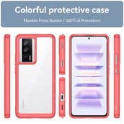 For Xiaomi Poco F5 Pro Colorful Series Acrylic Hybrid TPU Phone Case(Red)