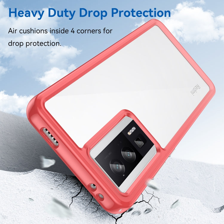 For Xiaomi Poco F5 Pro Colorful Series Acrylic Hybrid TPU Phone Case(Red)
