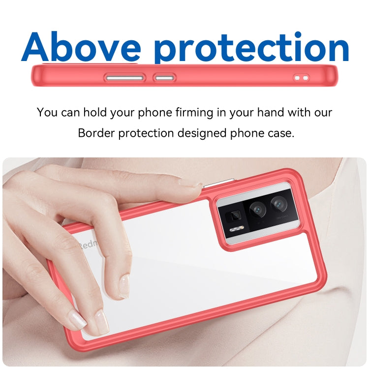 For Xiaomi Poco F5 Pro Colorful Series Acrylic Hybrid TPU Phone Case(Red)