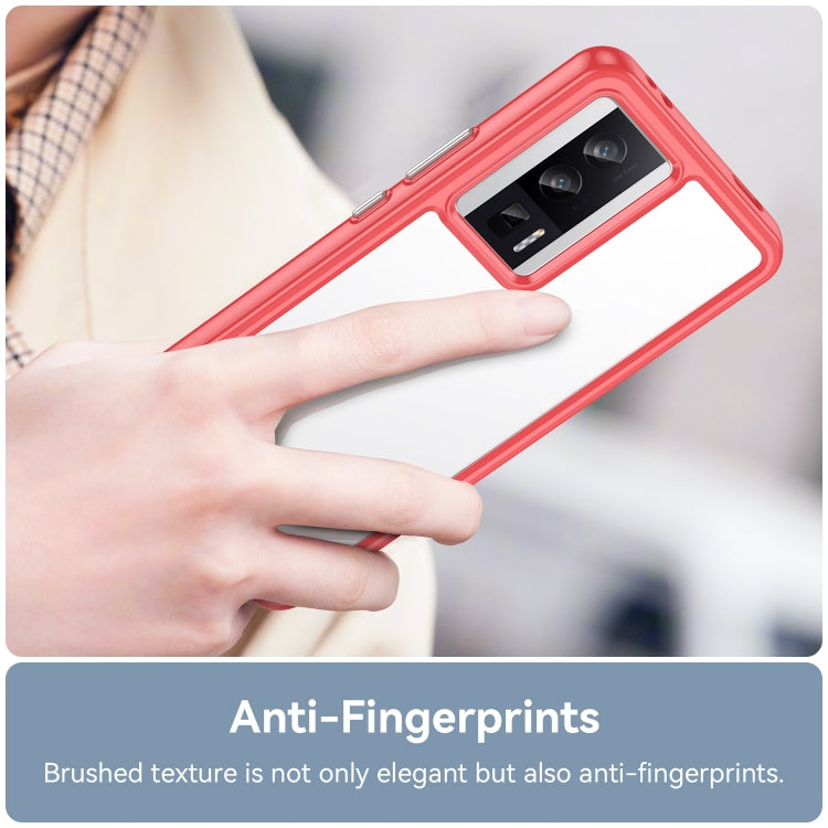 For Xiaomi Poco F5 Pro Colorful Series Acrylic Hybrid TPU Phone Case(Red)