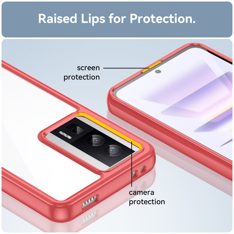For Xiaomi Poco F5 Pro Colorful Series Acrylic Hybrid TPU Phone Case(Red)