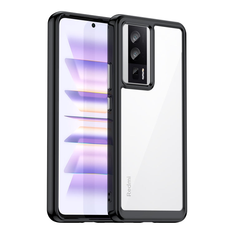 For Xiaomi Poco F5 Pro Colorful Series Acrylic Hybrid TPU Phone Case(Black)