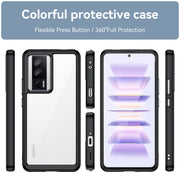 For Xiaomi Poco F5 Pro Colorful Series Acrylic Hybrid TPU Phone Case(Black)