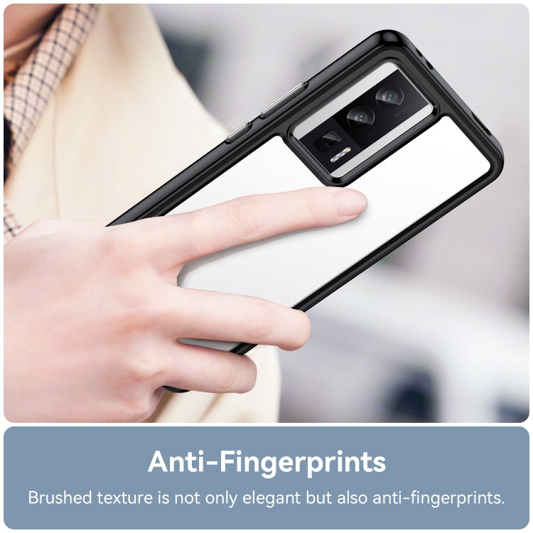 For Xiaomi Poco F5 Pro Colorful Series Acrylic Hybrid TPU Phone Case(Black)