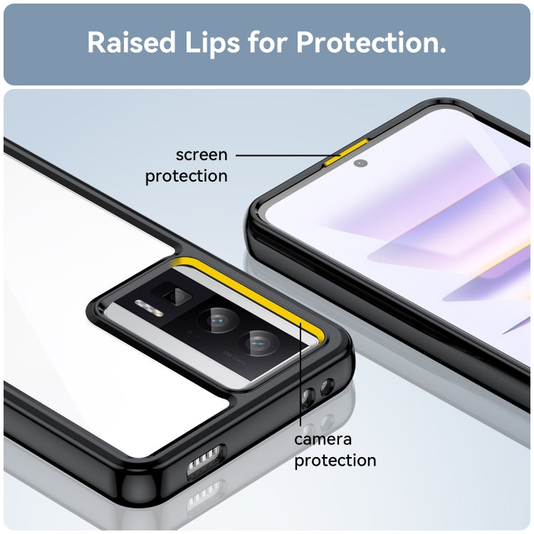 For Xiaomi Poco F5 Pro Colorful Series Acrylic Hybrid TPU Phone Case(Black)