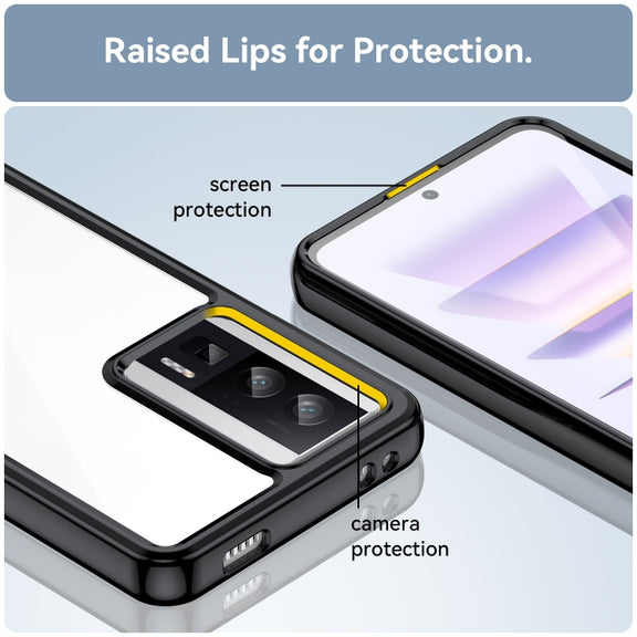 For Xiaomi Poco F5 Pro Colorful Series Acrylic Hybrid TPU Phone Case(Black)