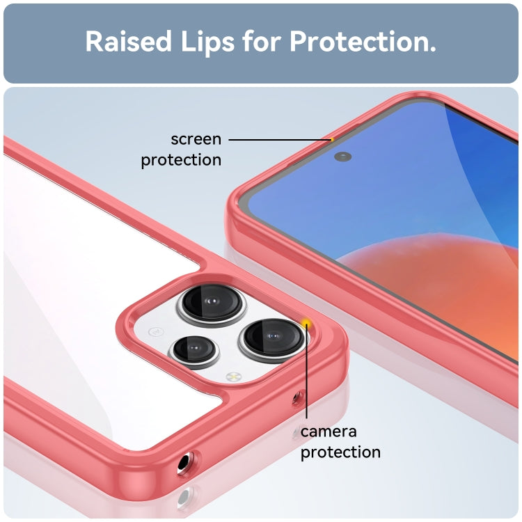 For Xiaomi Poco M6 Pro 5G Colorful Series Acrylic Hybrid TPU Phone Case(Red)