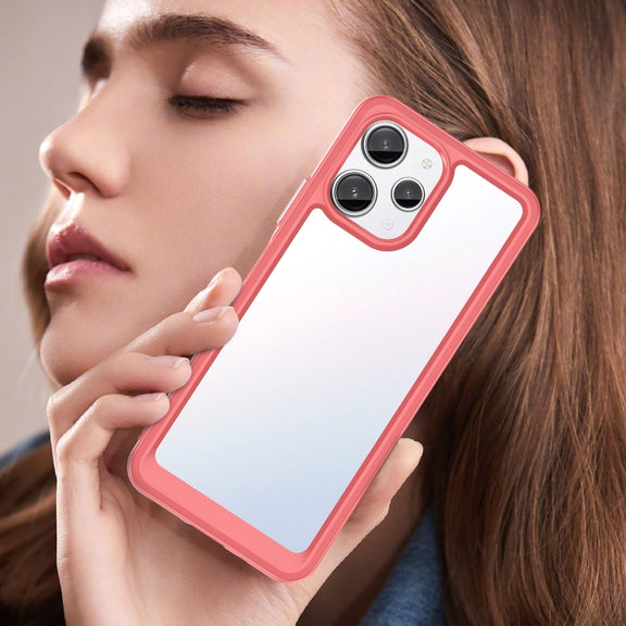 For Xiaomi Poco M6 Pro 5G Colorful Series Acrylic Hybrid TPU Phone Case(Red)