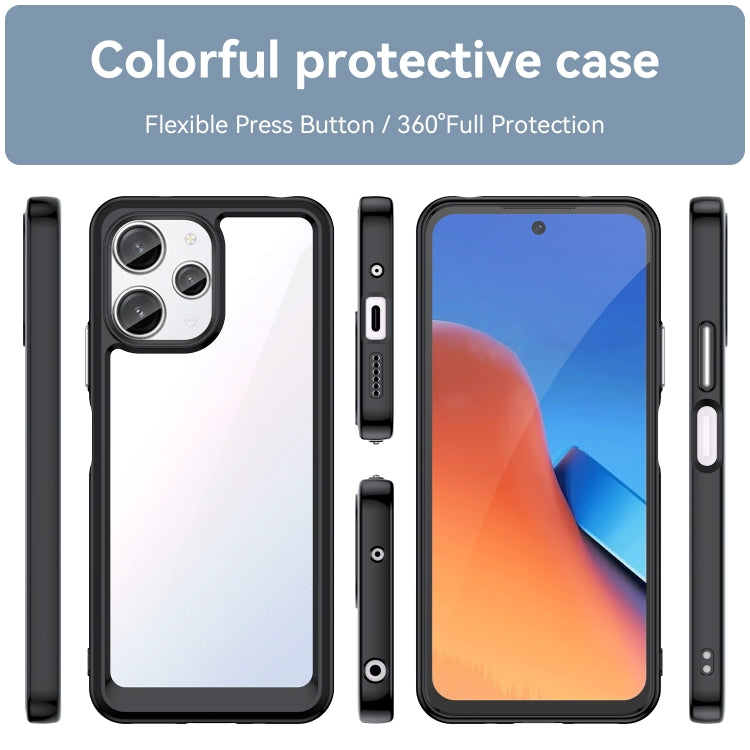 For Xiaomi Poco M6 Pro 5G Colorful Series Acrylic Hybrid TPU Phone Case(Black)