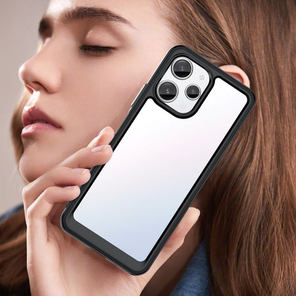 For Xiaomi Poco M6 Pro 5G Colorful Series Acrylic Hybrid TPU Phone Case(Black)