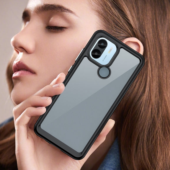 For Xiaomi Poco C50 Colorful Series Acrylic Hybrid TPU Phone Case(Black)