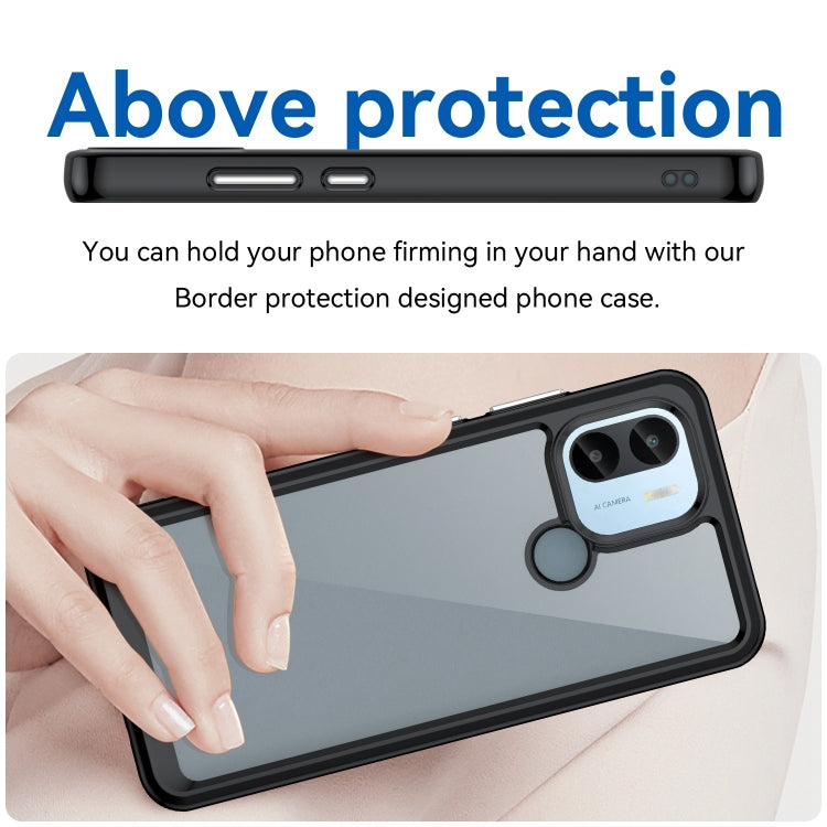 For Xiaomi Redmi A2+ Colorful Series Acrylic Hybrid TPU Phone Case(Black)