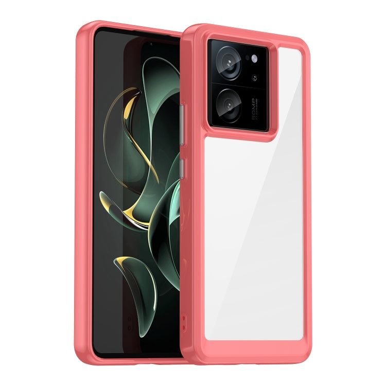 For Xiaomi 13T Colorful Series Acrylic Hybrid TPU Phone Case(Red)