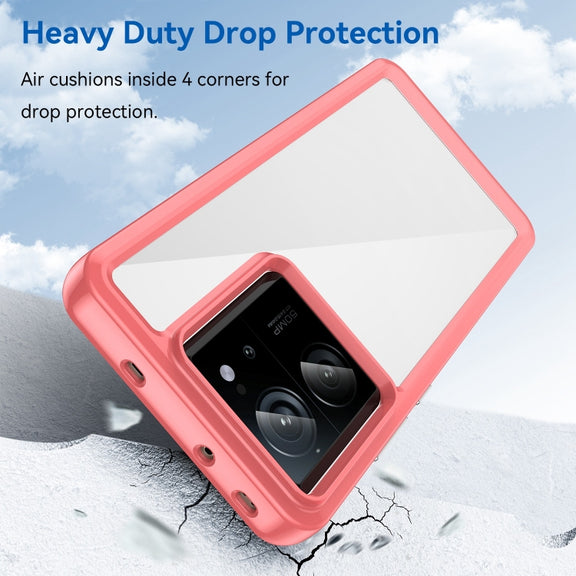 For Xiaomi 13T Colorful Series Acrylic Hybrid TPU Phone Case(Red)