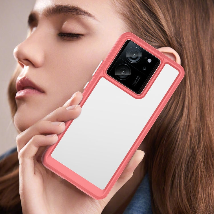 For Xiaomi 13T Colorful Series Acrylic Hybrid TPU Phone Case(Red)