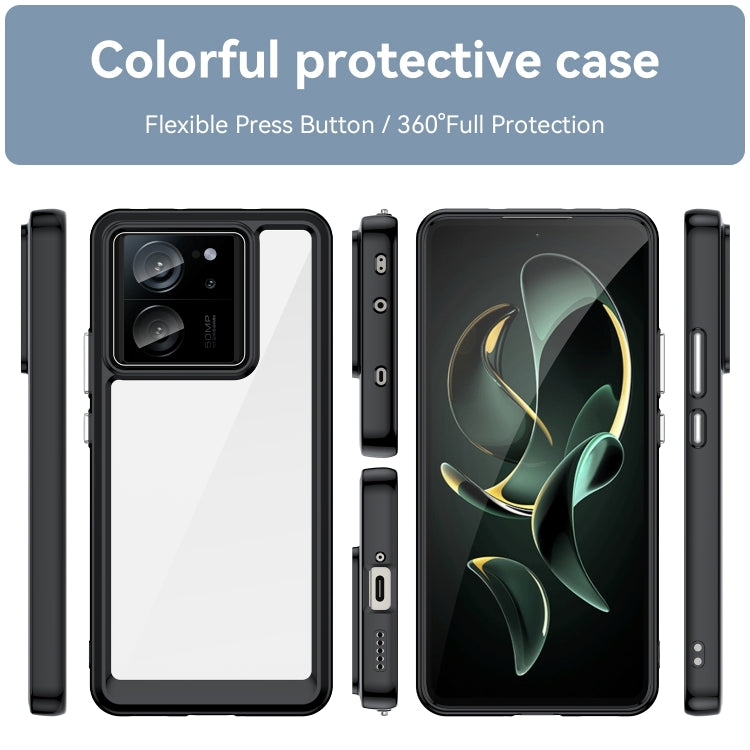 For Xiaomi 13T Colorful Series Acrylic Hybrid TPU Phone Case(Black)