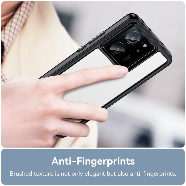 For Xiaomi 13T Pro Colorful Series Acrylic Hybrid TPU Phone Case(Black)