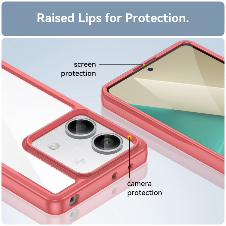 For Xiaomi Redmi Note 13 5G Colorful Series Acrylic Hybrid TPU Phone Case(Red)
