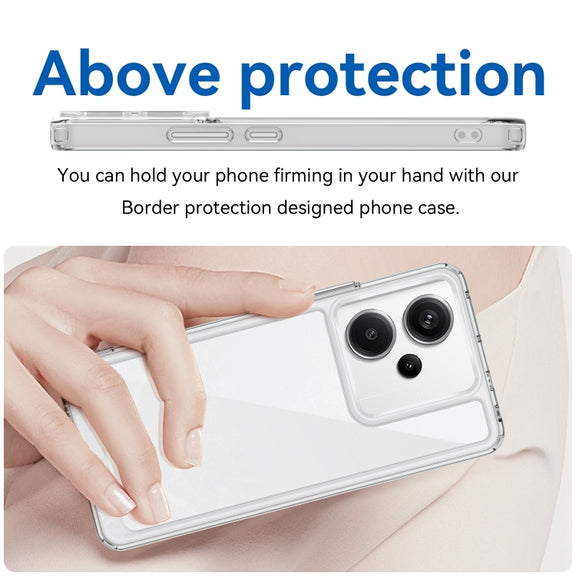For Xiaomi Redmi Note 13 Pro+ Colorful Series Acrylic Hybrid TPU Phone Case(Transparent)