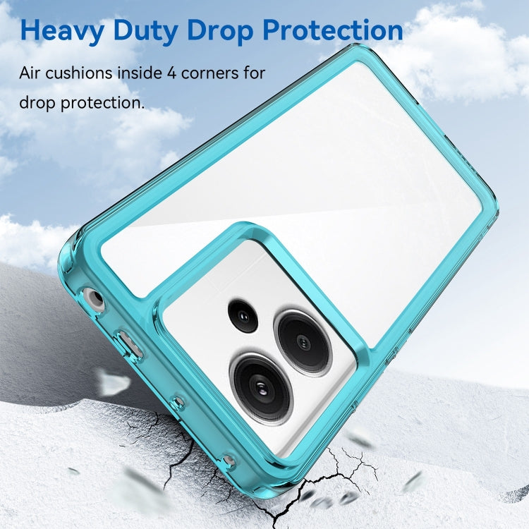 For Xiaomi Redmi Note 13 Pro+ Colorful Series Acrylic Hybrid TPU Phone Case(Transparent Blue)