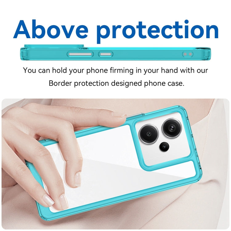 For Xiaomi Redmi Note 13 Pro+ Colorful Series Acrylic Hybrid TPU Phone Case(Transparent Blue)