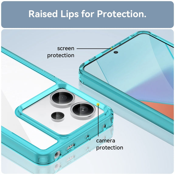 For Xiaomi Redmi Note 13 Pro+ Colorful Series Acrylic Hybrid TPU Phone Case(Transparent Blue)