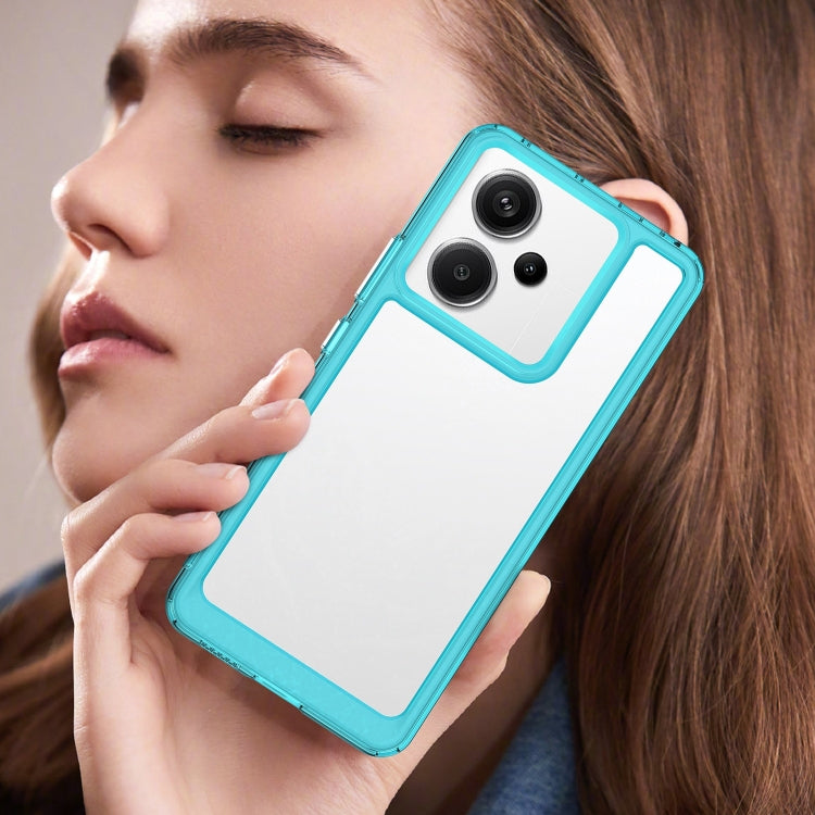 For Xiaomi Redmi Note 13 Pro+ Colorful Series Acrylic Hybrid TPU Phone Case(Transparent Blue)