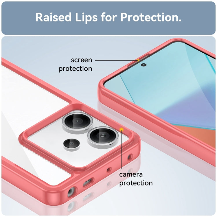 For Xiaomi Redmi Note 13 Pro+ Colorful Series Acrylic Hybrid TPU Phone Case(Red)