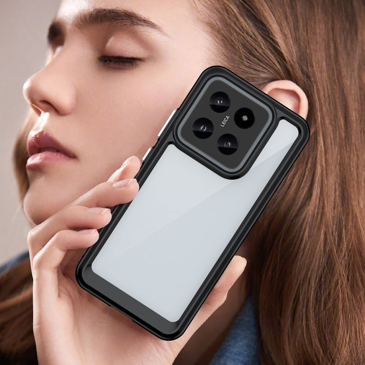 For Xiaomi 14 Colorful Series Acrylic Hybrid TPU Phone Case(Black)