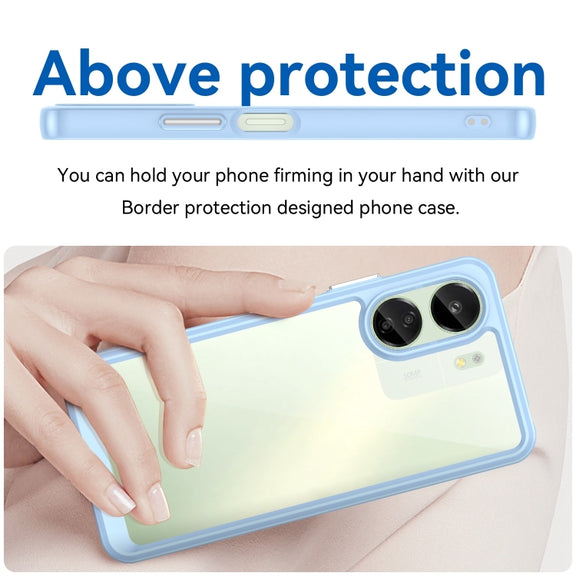 For Xiaomi Redmi 13C 4G Colorful Series Acrylic Hybrid TPU Phone Case(Blue)